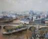 Lucien Delarue (b.1925), Dawn over Paris, oil on canvas, 44 x 54cm                                                                                                                                                          