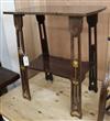 An Art Nouveau occasional table and an elbow chair Table width 64cm                                                                    