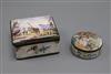 Two 18th century enamel boxes longest 11cm                                                                                             