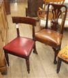 A George II walnut dining chair and a Gillows style chair                                                                              