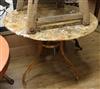 A painted metal circular topped bistro table W.87.5cm                                                                                  