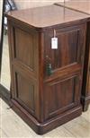 A Victorian mahogany twin compartment bedside cabinet H.80cm                                                                           