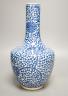 A Chinese blue and white bottle vase, 36cm                                                                                                                                                                                  