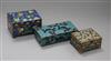 Three rectangular cloisonne cigarette boxes                                                                                            