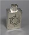 A late Victorian silver tea caddy, Atkin Brothers, Sheffield, 1895 11.2cm.                                                             