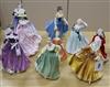 Nine Royal Doulton figurines: Rachel, Debbie, Celeste, Megan, Kirsty, Melanie, Nicole, Kate, Fair Lady                                 