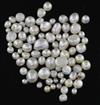 78 loose undrilled assorted shaped natural pearls, gross weight 52.58cts with accompanying gem and pearl laboratory report dated 29/11/