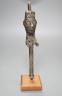 A Yoruba Edan Ogboni figural staff, Nigeria 24cm tall including stand                                                                                                                                                       