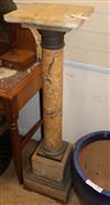 A Victorian gilt metal mounted marble pedestal H.114cm                                                                                 