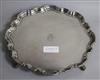 A George V silver shaped circular salver, Atkin Brothers, Sheffield, 1934, 31.2cm.                                                     