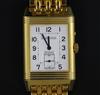 A good gentleman's modern 18ct gold Jaeger LeCoultre Grande Taille Reverso 'Night and Day' manual wind wrist watch,                    