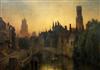 T.E.Dawson (19th C.) Bruges at night 32 x 48in.                                                                                        