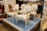 A set of four painted open armchairs, width 59cm, depth 50cm, height 95cm                                                                                                                                                   