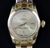 A lady's 1990's 18ct gold Rolex Oyster Perpetual wrist watch, on 18k gold Rolex bracelet,                                              