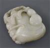 A Chinese white jade carving of gourds, 19th century, 4.6cm                                                                            