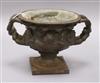 A bronzed cast iron campana form urn height 13cm                                                                                       