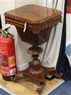 A Victorian rosewood work table W.44cm                                                                                                 