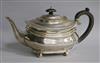 A George V silver oval teapot, Charles Stuart Harris & Sons, Ltd, London, 1921, gross 23 oz.                                           