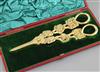 A cased pair of George IV silver gilt grape shears, 17.7cm.                                                                            