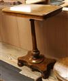 A Victorian banded and inlaid walnut tilt top wine table W.58cm                                                                        