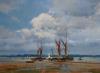 Frank Wootton (1914-1998), Thames Barges, Pinmill, River Orwell, oil on canvas, 34 x 44cm                                                                                                                                   