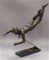 Romany Mark Bruce. A cold cast resin bronze sculpture on steel base height incl. stand 55cm                                            