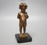 A bronze of a putto holding flowers, signed ‘M.Müller’ 25cm                                                                                                                                                                 