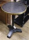 A metal base Art Deco circular table W.49cm                                                                                            