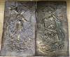 A pair of 19th century embossed brass plaques depicting Diana and Diktynna 51.5 x 29cm                                                 