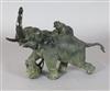 A large Japanese bronze group of tigers attacking an elephant, Meiji period, H. 56cm, L. 68cm, some verdigris                          