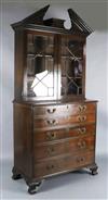 A George III mahogany secretaire bookcase, W.3ft 8in. D.1ft 10in. H.7ft 10in.                                                          