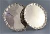 A pair of George II silver shaped circular salvers by John Tuite, 61.5oz.                                                              