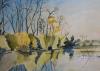 Robert Soden (1955-), watercolour, Hevon Lake Spring, Morning Light, signed, 76 x 103cm                                                                                                                                     