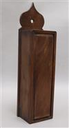 A late Georgian mahogany candle box width 10cm height 43cm                                                                             