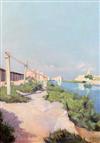 Pierre Aubin (French, Exh.1928-31) Canal du Murano, Venice, 28 x 18in.                                                                 