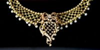 A good Victorian 15ct gold, pearl and diamond set drop pendant/brooch necklace,                                                        
