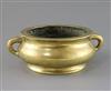 A good Chinese polished bronze censer, gui, 17th/18th century, W. 24cm                                                                 