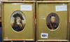 A 19th century oil on ivory miniature of Napoleon, 8 x 6cm and a miniature of Bonny Prince Charlie?, 10 x 7cm                          
