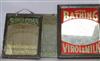 Three early advertising mirrors largest 25 x 36cm                                                                                      