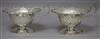 A pair of 1950's pierced silver sundae dishes with frosted glass liners, A.C Clark Manu. Co, Sheffield, 1956/7, 9.5 oz.                