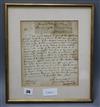 J W Walter Scott: Framed and signed letters                                                                                            