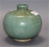 A Perry Brown pottery green vase height 14cm                                                                                           