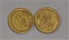 Two Iranian Quarter Pahlavi gold coins, 4.1g                                                                                           