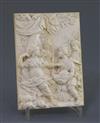 An 18th century Continental relief carved ivory plaque, 4.75in. height 6.75in., unframed                                               