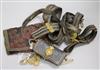 An early 19th century Military Indian Army pouch, sword belt and buttons and a cabinet photograph of owner                             