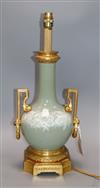 A Minton style porcelain table lamp                                                                                                    