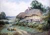 Henry Sylvester Stannard (1870-1951) 'An Old Bedfordshire cottage' 10 x 14in.                                                          