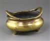 A Chinese bronze ding censer, Xuande mark but 18th/19th century, diameter 15cm                                                         