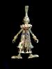 A modern 9ct gold and gem set articulated pendant, modelled as a clown                                                                                                                                                      