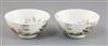 A pair of Chinese famille rose bowls, Xuantong mark and possibly of the period, D. 11.2cm                                              